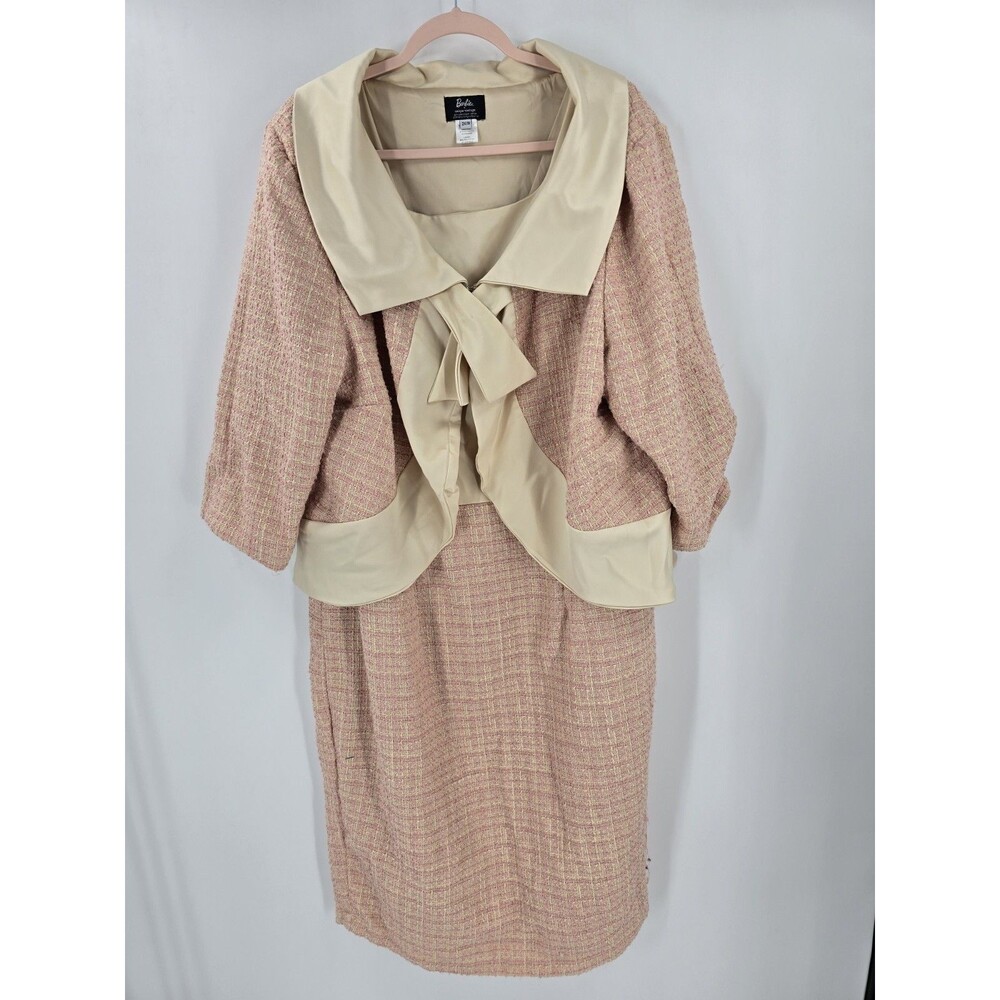 Splendid Barbie Unique Vintage Pink Fashion Luncheon Plus 2X 18 Dress & Jacket